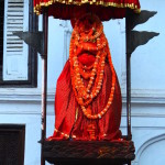 2014.12.09 Kathmandu 57 Durbar Sq Hanuman statue covered ResizeBy Donna Yates CC BY-NC-SA