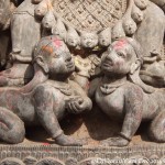 2014.12.11 Bhaktapur 20 Durbar Sq Ugrachandi and Bhairab statues detail ResizeBy Donna Yates CC BY-NC-SA