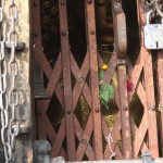 2014.12.10 Kathmandu 27 Swayambhunath Statue locked detail ResizeBy Donna Yates CC BY-NC-SA