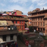 2014.12.11 Bhaktapur 07 Taumadhi Tole hotel from Nyatapola temple ResizeBy Donna Yates CC BY-NC-SA